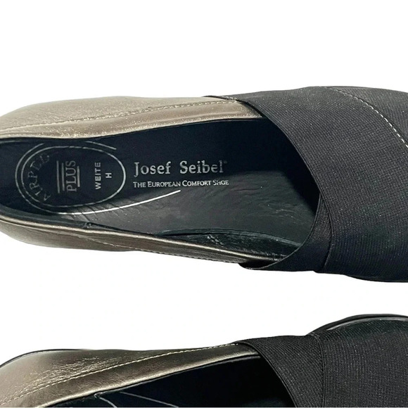 Joseph Seibel Leather Metallic Wedge Loafers - Picture 4 of 5